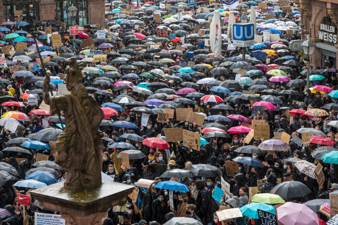 Demonstrators Across Germany Pay Tribute To George Floyd