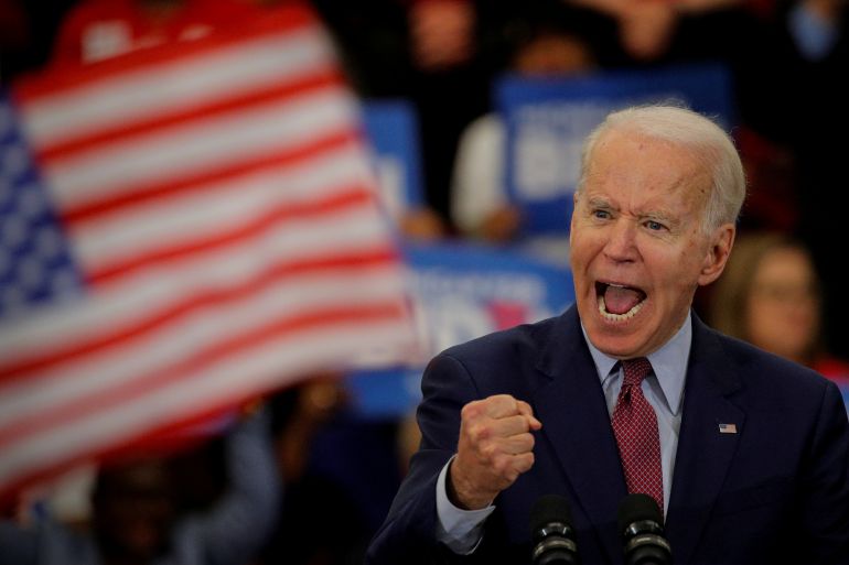 Democratic U.S. presidential candidate and former Vice President Joe Biden speaks during a campaign stop in Detroit, Michigan