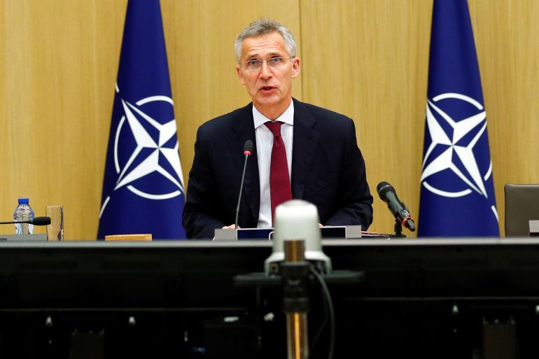NATO defence ministers meeting via teleconference in Brussels