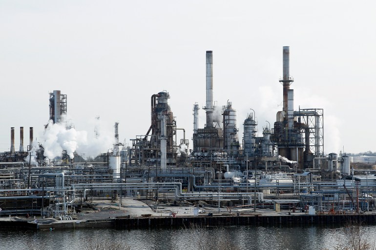 A general view shows the Philadelphia Energy Solutions petroleum refinery in Philadelphia