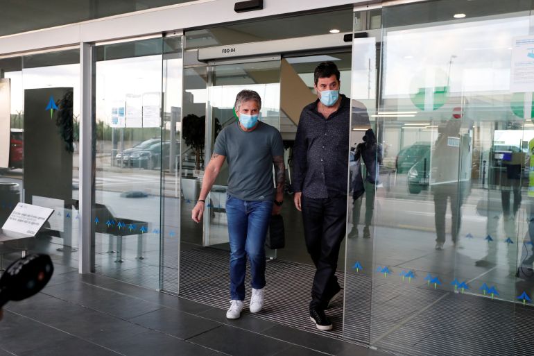 Jorge Messi, father and agent of soccer player Lionel Messi, arrives at airport in Barcelona