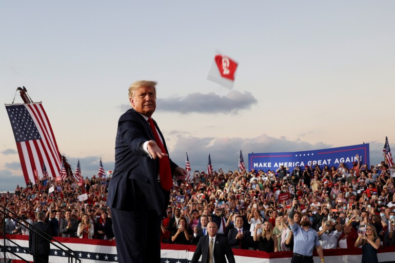 U.S. President Donald Trump holds a campaign rally in Sanford, Florida
