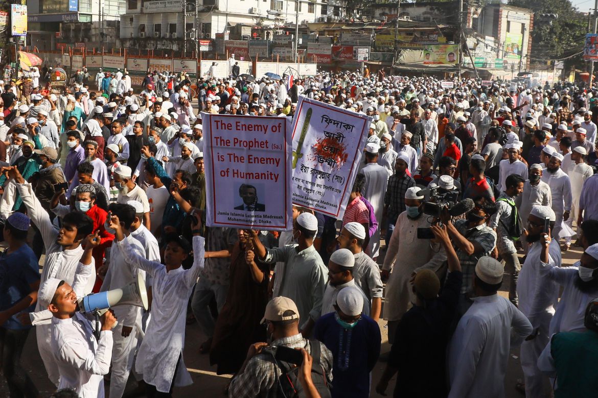 Bangladesh Muslim protest against French President Macron