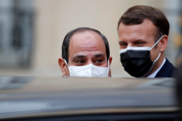 French President Macron meets Egyptian President Fattah al-Sissi in Paris