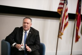 Secretary Of State Mike Pompeo Delivers Foreign Policy Speech At Georgia Tech
