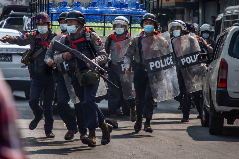 Riot Police Arrest Anti-coup Protesters