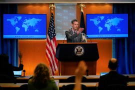 U.S. State Department spokesman Ned Price takes questions from reporters at the State Department in Washington