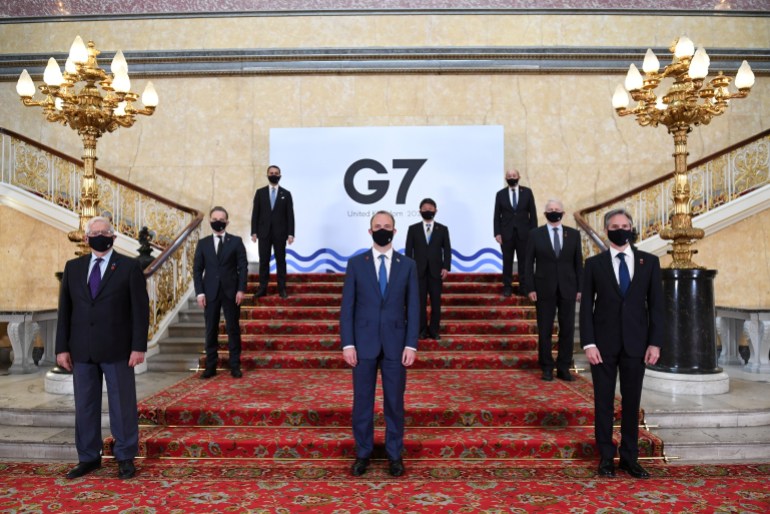 G7 foreign ministers convene in London for the first face-to-face meeting in two years