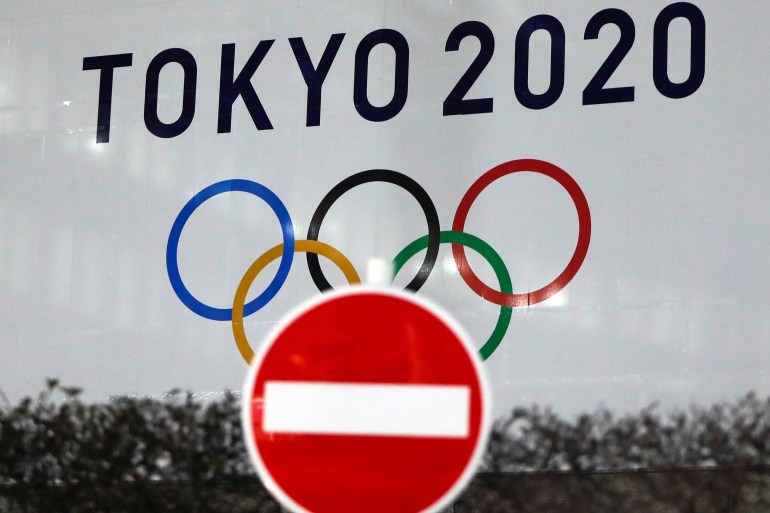The logo of Tokyo 2020 Olympic Games is displayed, in Tokyo