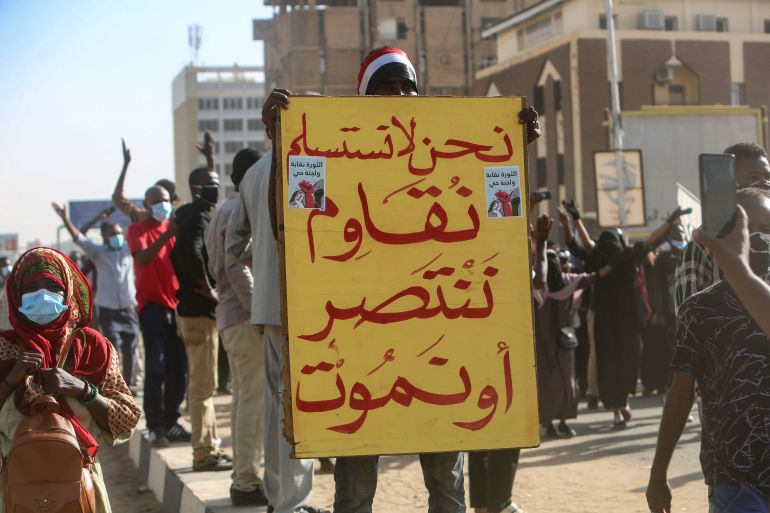 Sudanese anti-coup protest