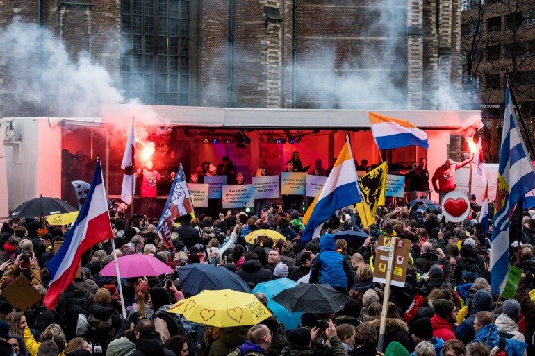 Protest against the Covid-19 measures in Rotterdam