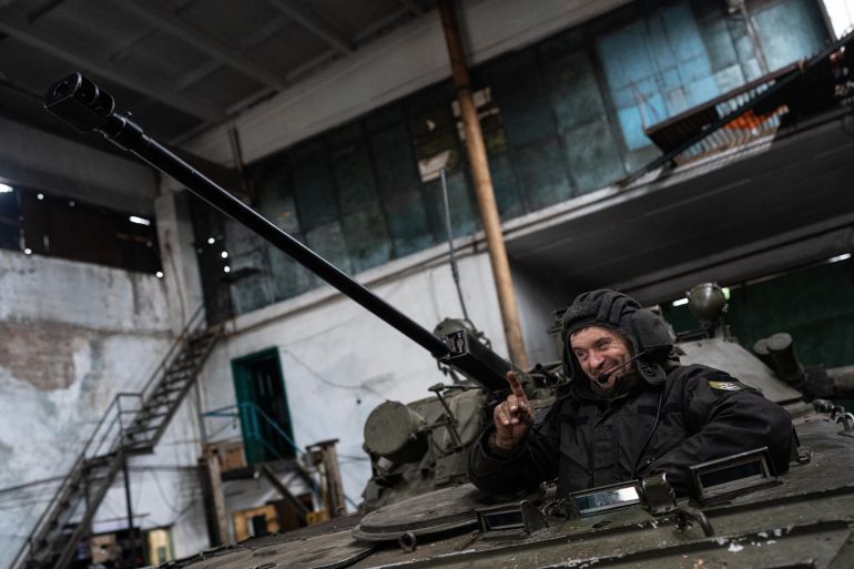 Ukrainian Servicemen on the frontline outside of Novoluhans'ke