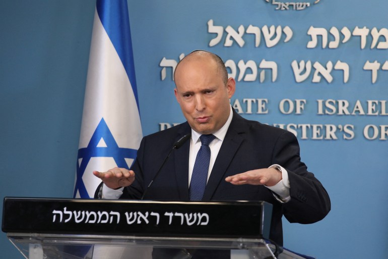 Israeli PM Bennett gives press conference in Jerusalem