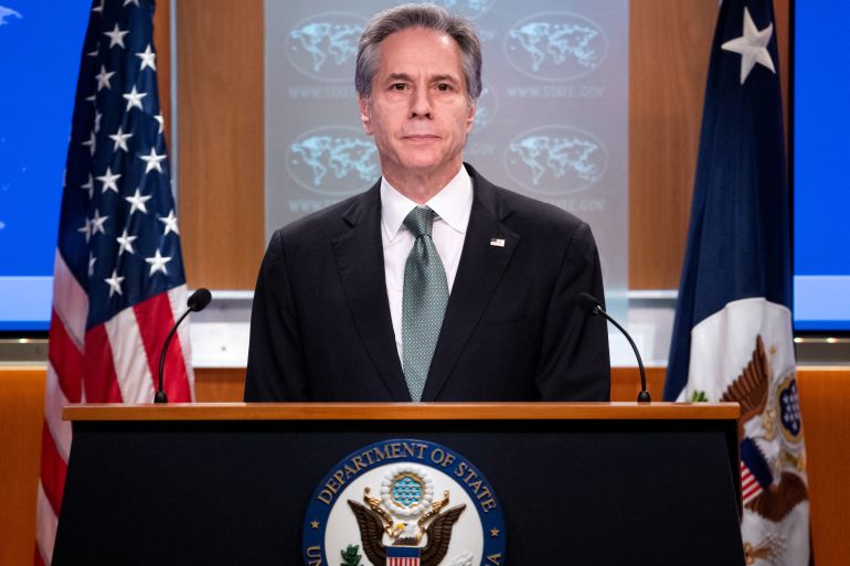 U.S. Secretary of State Blinken attends news conference in Washington