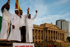 Protest against Sri Lankan President Rajapaksa, in Colombo