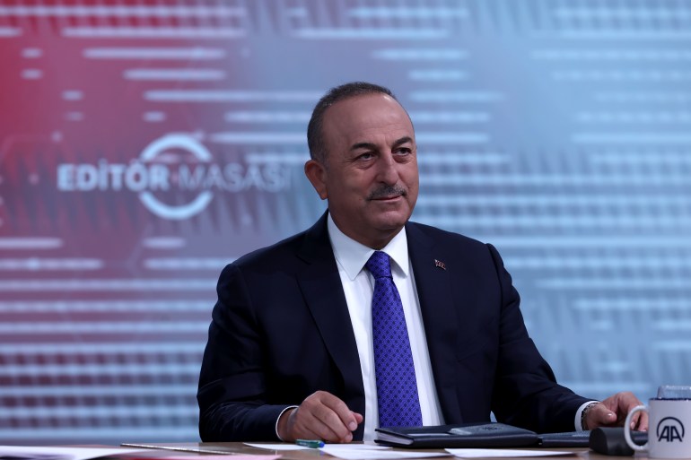 Turkish Foreign Minister Mevlut Cavusoglu at Anadolu Agency's Editorial Desk