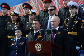 2023 年 5 月 9 日，俄罗斯总统普京在莫斯科参加胜利日阅兵式（路透）
