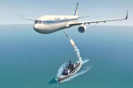 伊朗发布一张图片表达美国海军击落伊朗客机事件 (伊朗媒体)