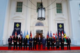 美国总统乔·拜登于2022年9月29日在美国华盛顿特区白宫与太平洋岛屿领导人合影 (路透)