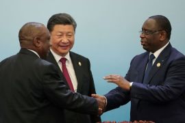 中国国家领导人与非洲国家领导人举行会晤 (通讯社)