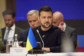 乌克兰总统泽连斯基出席在基辅举行的欧盟外长非正式会议 (AFP)