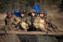 乌克兰士兵在乌克兰北部参加训练演习（美联社）