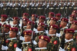 2023年缅甸武装部队日举行的阅兵式 (美联社)